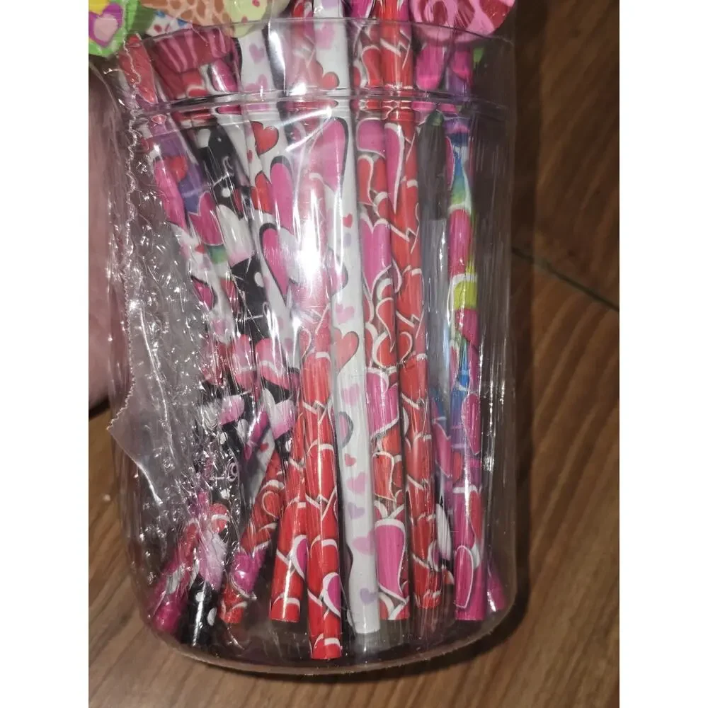 Valentines Day Pencils With Erasers Kids Party 24 Pack S16